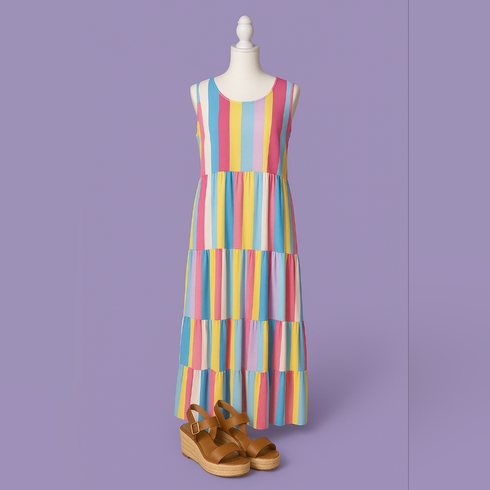 Womens Lands' End Colorful Striped Dress